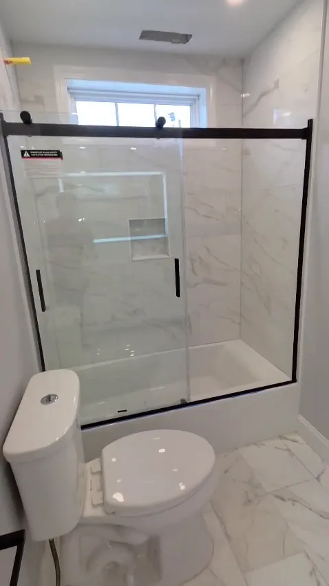 Bathroom floor and tub walkthrough